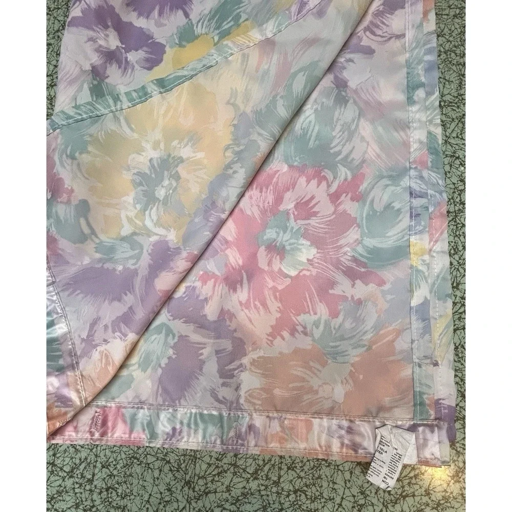 VTG Pastel Floral Shower Curtain 90s Y2K Grandmacore Cottagecore
